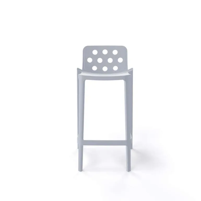 Isidoro Tabouret snack moderne empilable avec dossier ronds ajourés