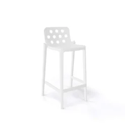 Isidoro Tabouret snack moderne empilable avec dossier ronds ajourés