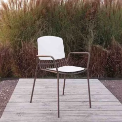 Jasmine Fauteuil de jardin design empilable en métal