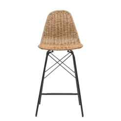 JavaTabouret tressé ethnique avec pieds Eiffel