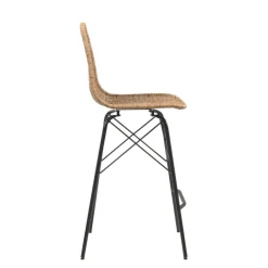 JavaTabouret tressé ethnique avec pieds Eiffel