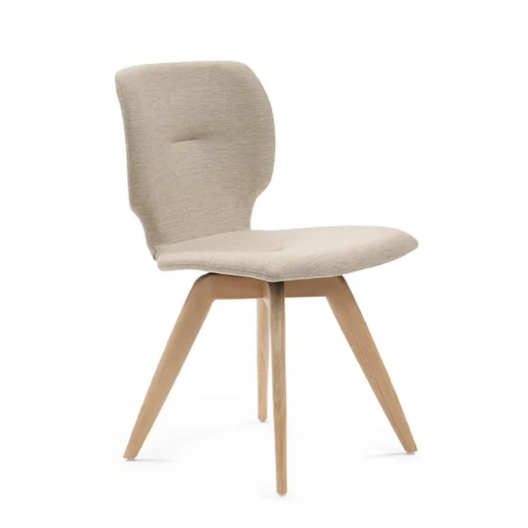 Jeanne Mobitec® Chaise tendance en tissu avec pieds bois