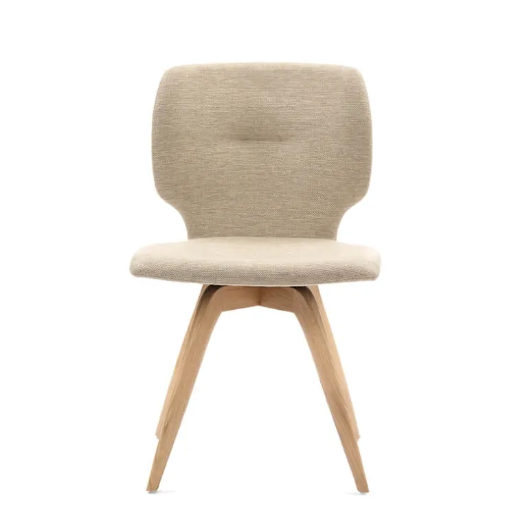 Jeanne Mobitec® Chaise tendance en tissu avec pieds bois