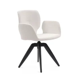 Jeanne Mobitec® Fauteuil pivotant tendance en tissu et pieds bois