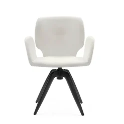 Jeanne Mobitec® Fauteuil pivotant tendance en tissu et pieds bois