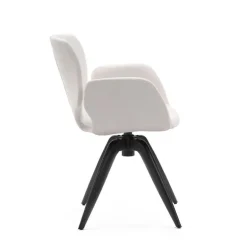 Jeanne Mobitec® Fauteuil pivotant tendance en tissu et pieds bois