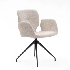 Jeanne Mobitec® Fauteuil tendance en tissu pivotant avec pieds en métal