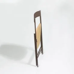 Jolie Chaise pliante italienne en bois et métal