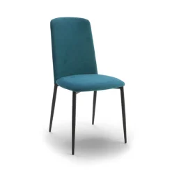 Joy Chaise de salle à manger contemporaine en tissu et pieds en métal