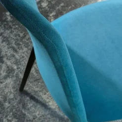 Joy Chaise de salle à manger contemporaine en tissu et pieds en métal