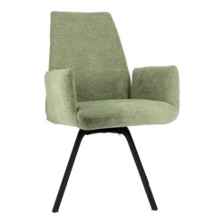 Jules Fauteuilconfortable en tissu avec dossier inclinable et pieds en métal