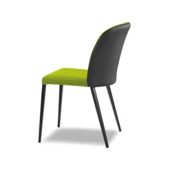 Julie Chaise en tissu bicolore avec pieds métal