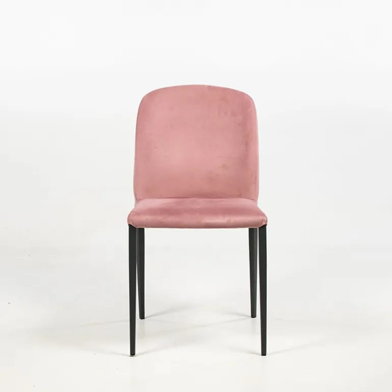 Julie Chaise en tissu italienne avec pieds en métal