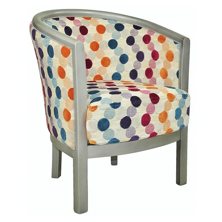 Julien Fauteuil tonneau pour salon fabrication française en tissu et bois massif