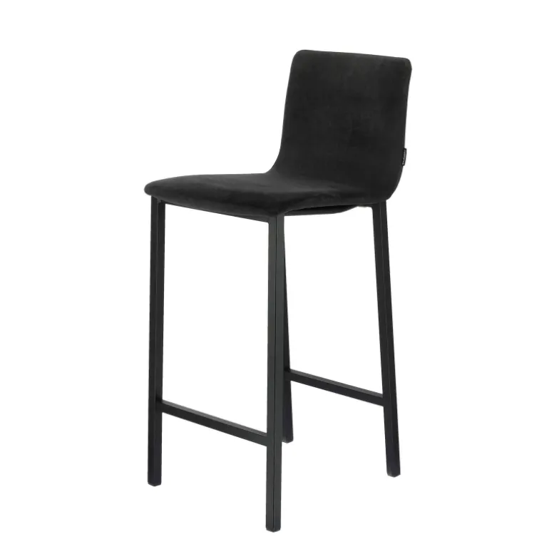 Koko Mobliberica® Tabouret snack en tissu dossier bas avec pieds en métal