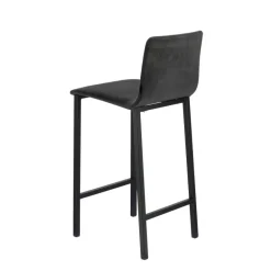 Koko Mobliberica® Tabouret snack en tissu dossier bas avec pieds en métal