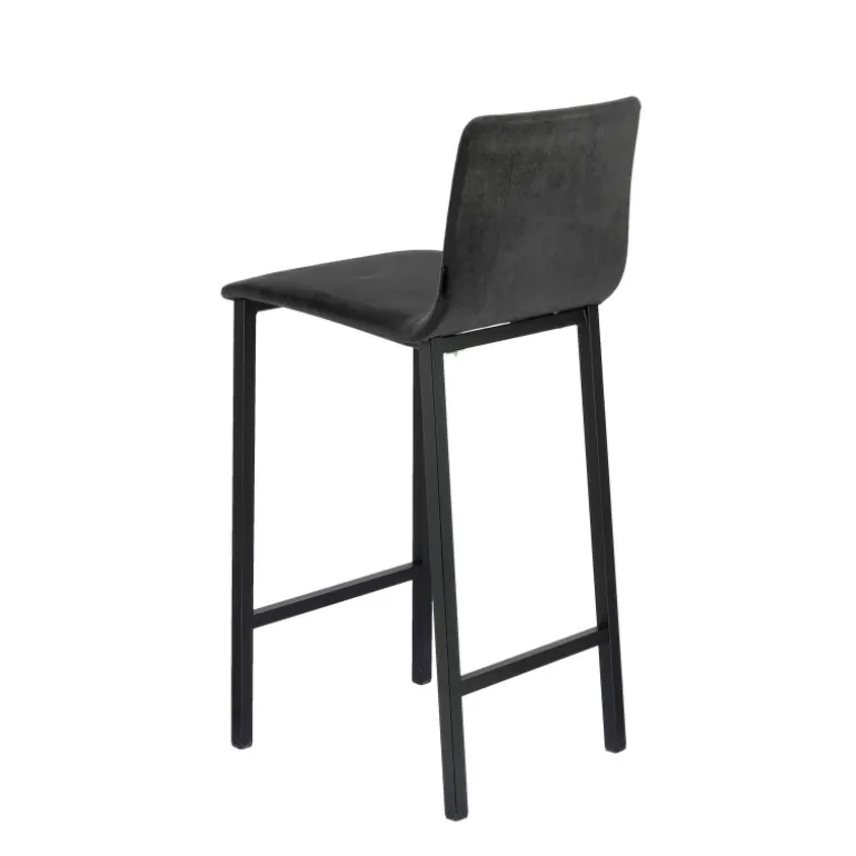 Koko Mobliberica® Tabouret snack en tissu dossier bas avec pieds en métal