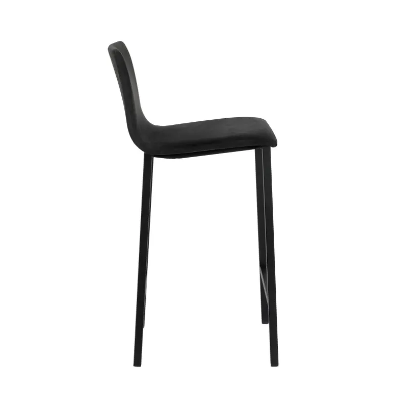 Koko Mobliberica® Tabouret snack en tissu dossier bas avec pieds en métal