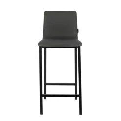 Koko Mobliberica® Tabouret snack en simili dossier bas avec pieds en métal