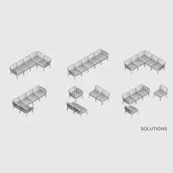 Komodo Canapé modulable d'extérieur 5 places