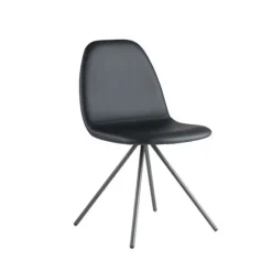 Kube Chaise design coque en synthétique rembourrée et pieds en métal