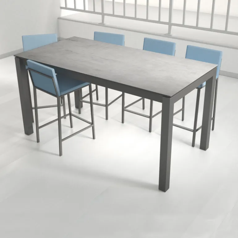 Kyoto bar Table snack rectangulaire en céramique et métal