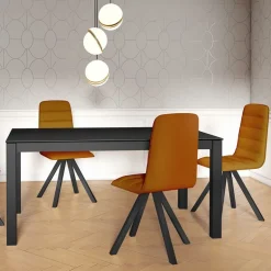 Kyoto Table contemporaine extensible en céramique et métal