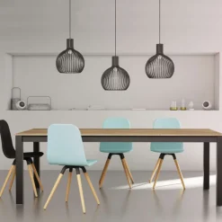 Kyoto Table moderne rectangulaire en stratifié et métal