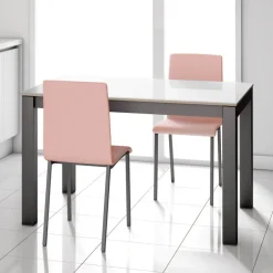 Kyoto Table moderne rectangulaire en verre et métal