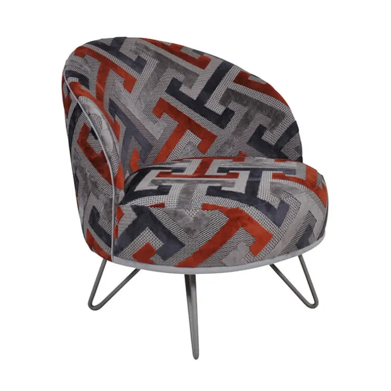 Léa Fauteuil lounge design art déco avec pieds épingle fabrication française