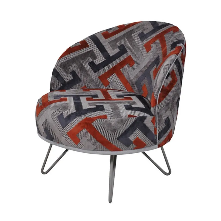 Léa Fauteuil lounge design art déco avec pieds épingle fabrication française