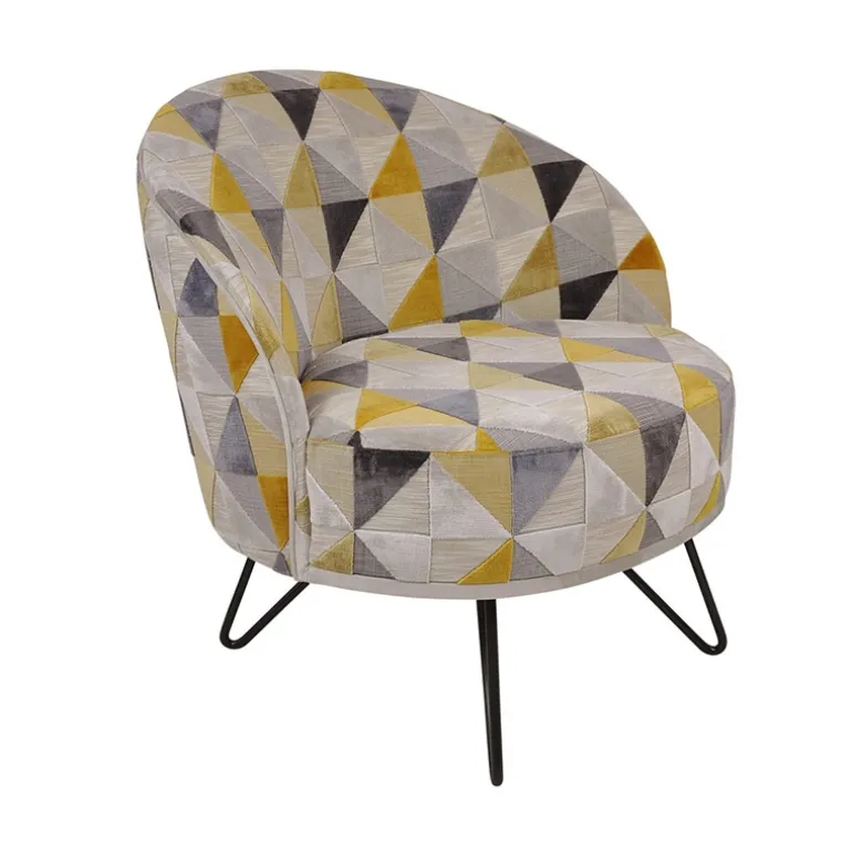 Léa Fauteuil lounge design art déco avec pieds épingle fabrication française