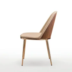 Léa Midj® Chaise design italienne avec dos du dossier en bois