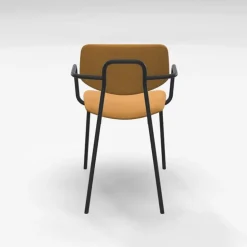 Lago Chaise avec accoudoirs rétro et revêtement en tissu