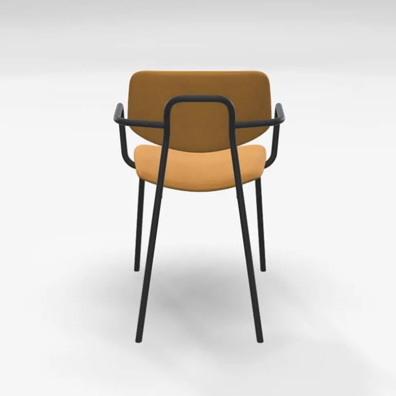 Lago Chaise avec accoudoirs rétro et revêtement en tissu