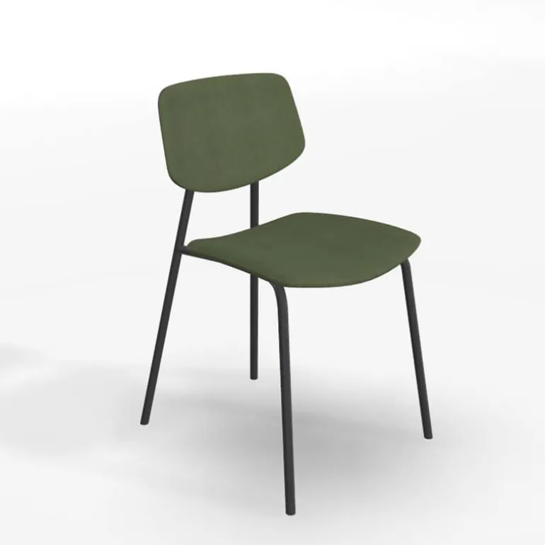 Lago Chaise vintage en tissu et structure métal