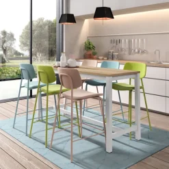 Lago Tabouret snack vintage rembourré en simili fabriqué en Belgique