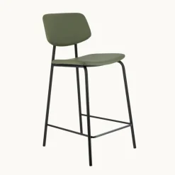 Lago Tabouret snack vintage rembourré en simili fabriqué en Belgique