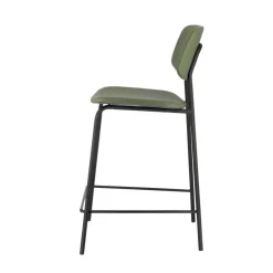 Lago Tabouret snack vintage rembourré en simili fabriqué en Belgique