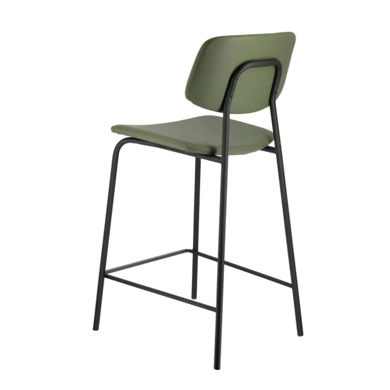 Lago Tabouret snack vintage rembourré en simili fabriqué en Belgique