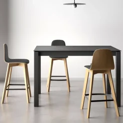 Lakera Table snack en Dekton rectangulaire avec pieds en métal