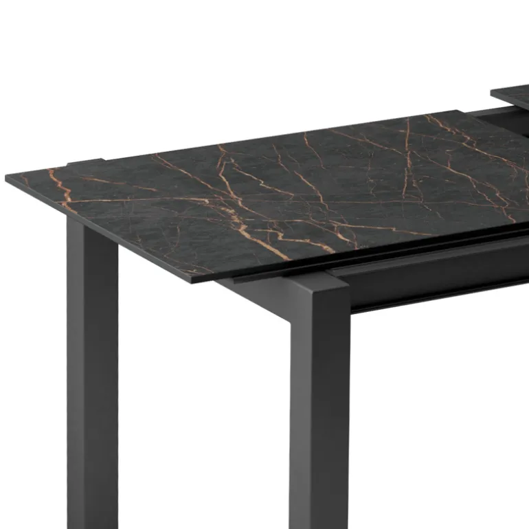 Lakera Table snack en Dekton rectangulaire extensible avec pieds en métal