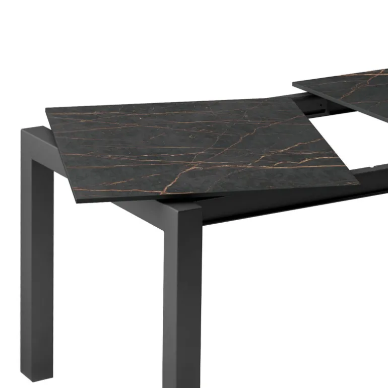Lakera Table snack en Dekton rectangulaire extensible avec pieds en métal