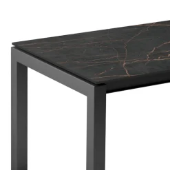 Lakera Table snack en Dekton rectangulaire extensible avec pieds en métal