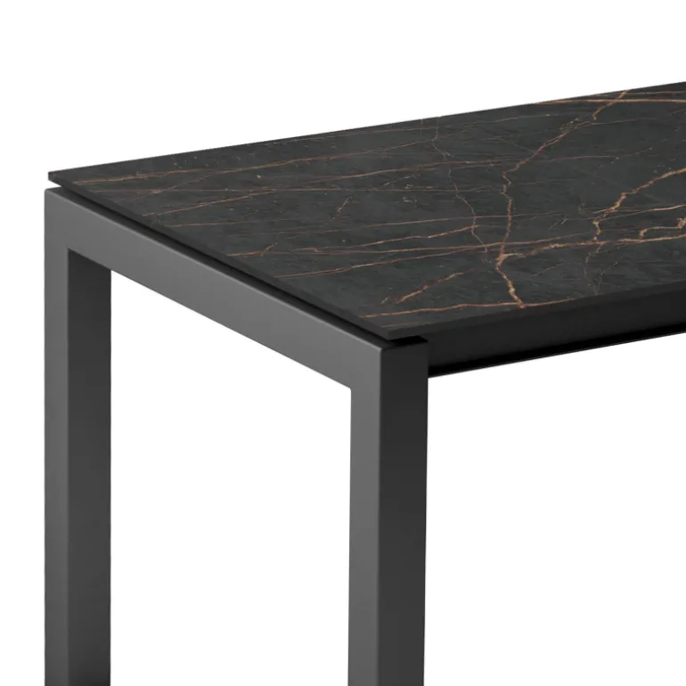 Lakera Table snack en Dekton rectangulaire extensible avec pieds en métal