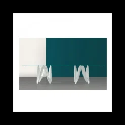 Lambda Sovet® Table de salle à manger design en verre 320 x 120 cm