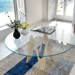 Lambda Sovet® Table ronde design en verre