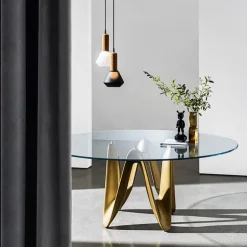Lambda Sovet® Table ronde design en verre