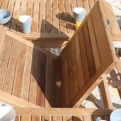LandryTable de jardin ovale en teck extensible