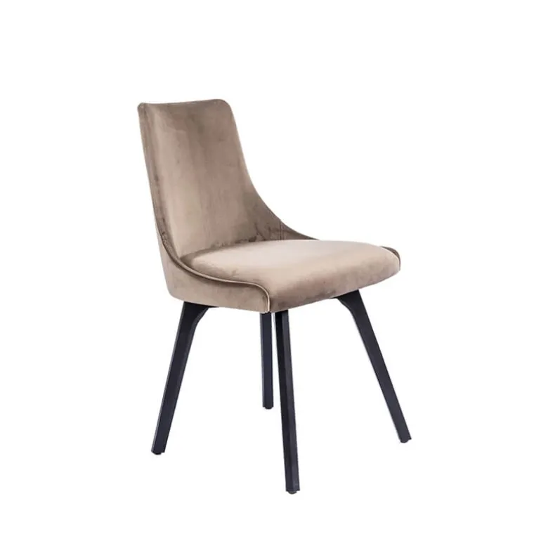 Lars Chaise cocooning en tissu et pieds en bois